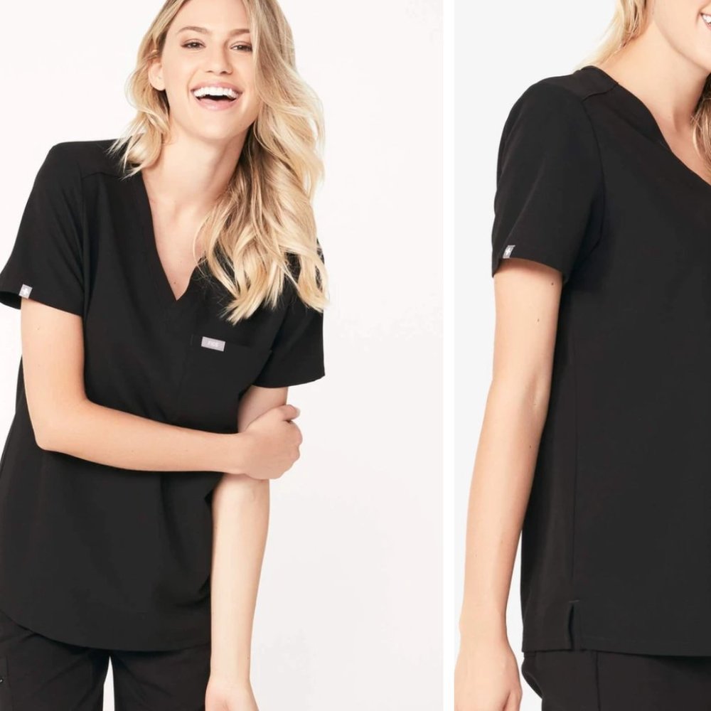 Figs Scrub Top Catarina Black M